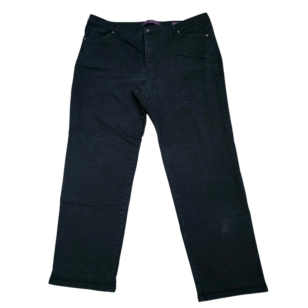 Gloria Vanderbilt Amanda Black High Rise Straight Leg Jeans Womens 22W Average